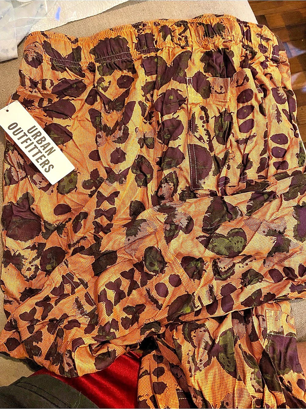 NWT Urban Outfitters Bug Print Pants in Orange & Brown, size M